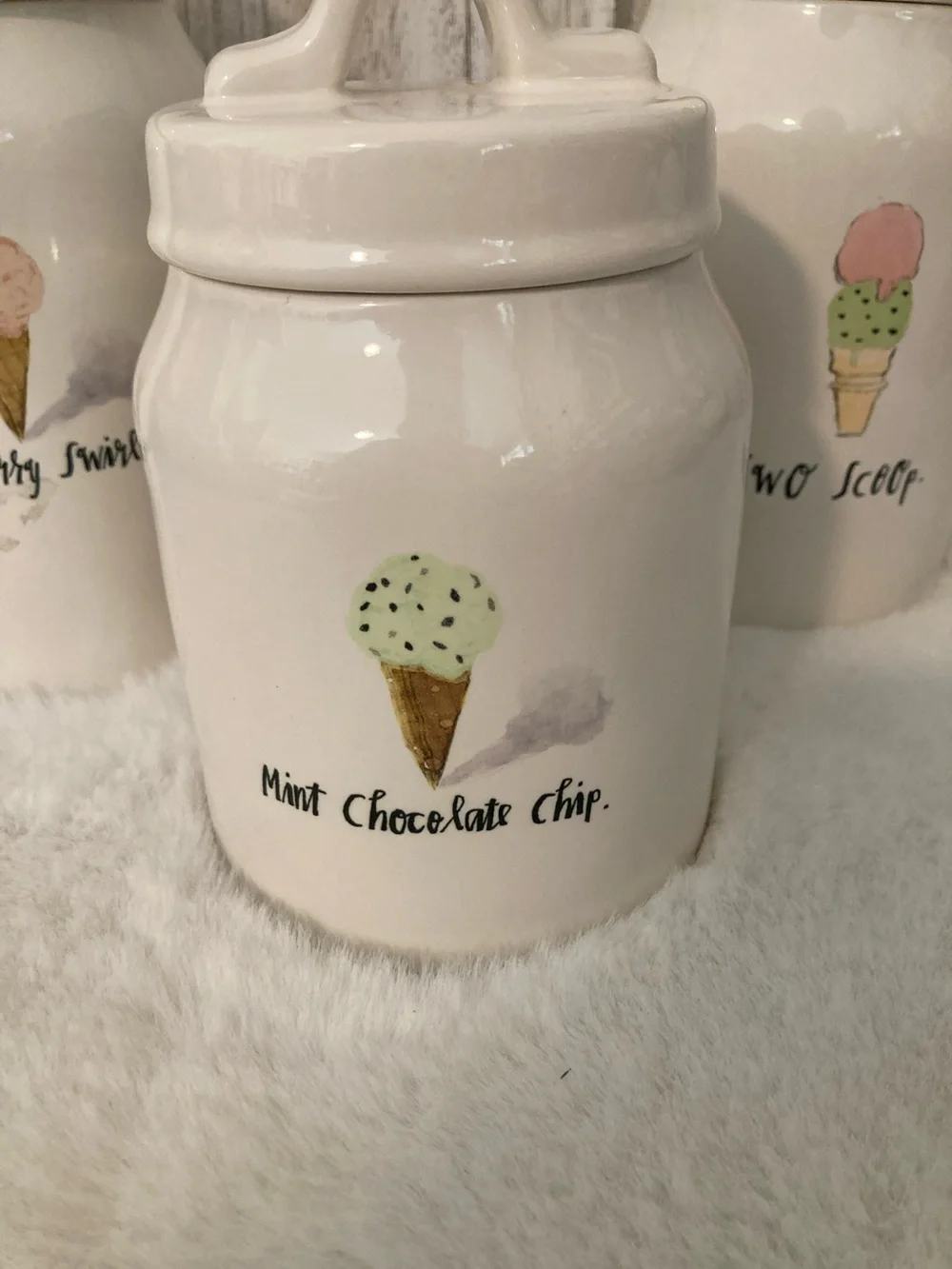 Rae Dunn Ice Cream Themed Ceramic Canister Set